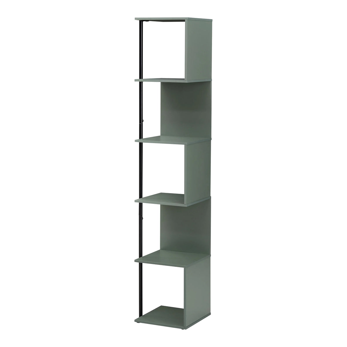 5-Tier Corner Bookcase Sage Green Book Shelf Stand O6991