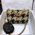Tweed Leather Coin Purse W210912