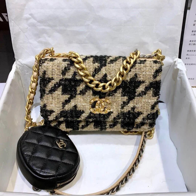 Tweed Leather Coin Purse W210912