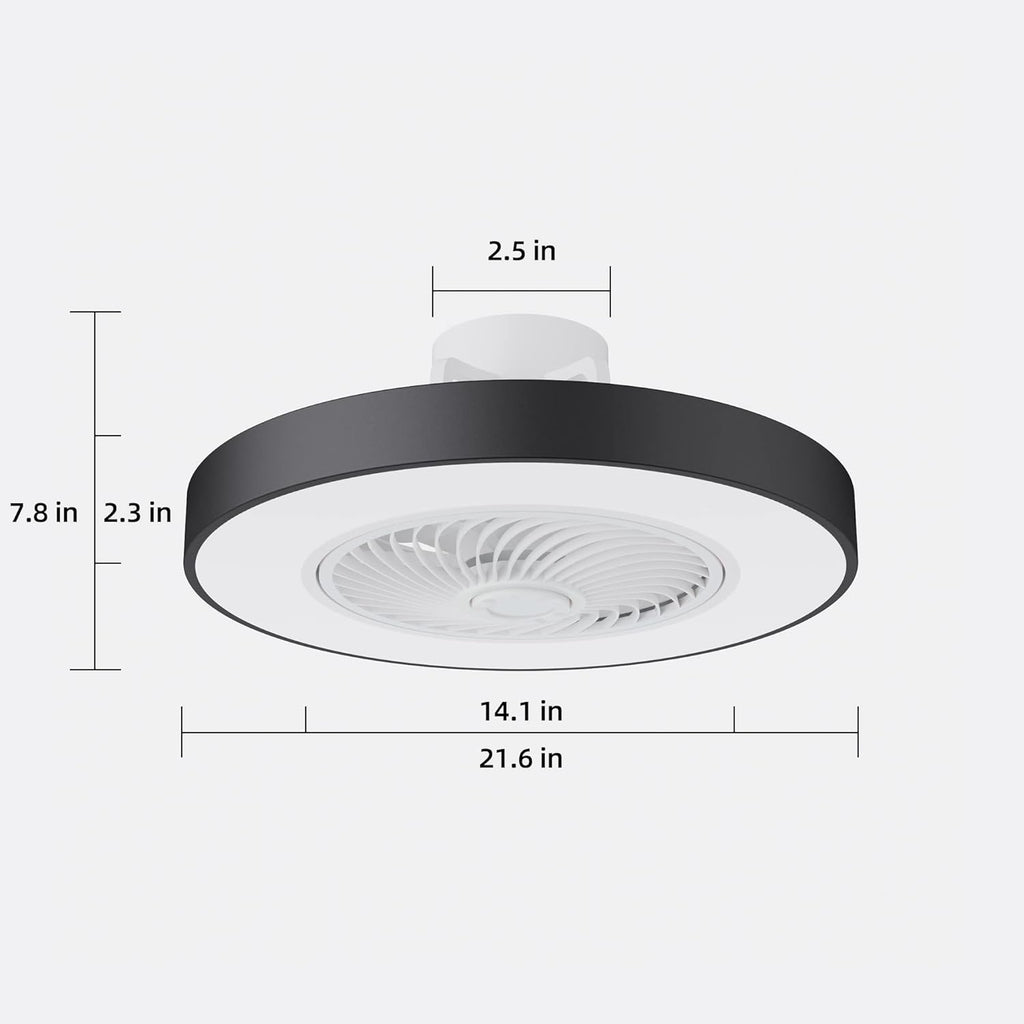 Black 22 Inch Ceiling Fan with Light and Remote L9259