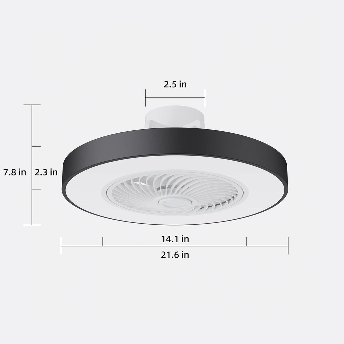 Black 22 Inch Ceiling Fan with Light and Remote L9259