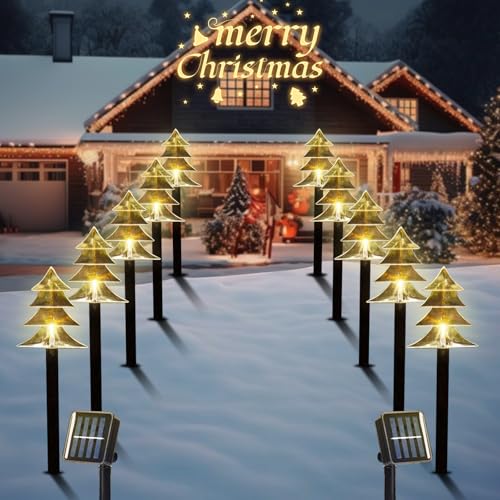 10 Pack Solar Christmas Candy Cane Lights D3064