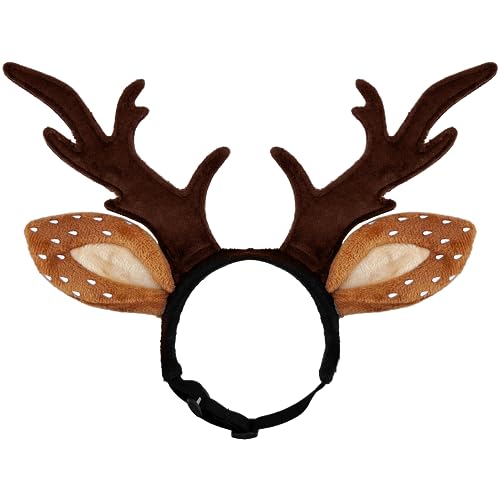 Dog Cat Christmas Reindeer Antlers Headband Adjustable Pet Costume V630038