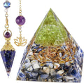 Orgone Pyramid & Pendulum Set Sodalite Lapis Lazuli M666569