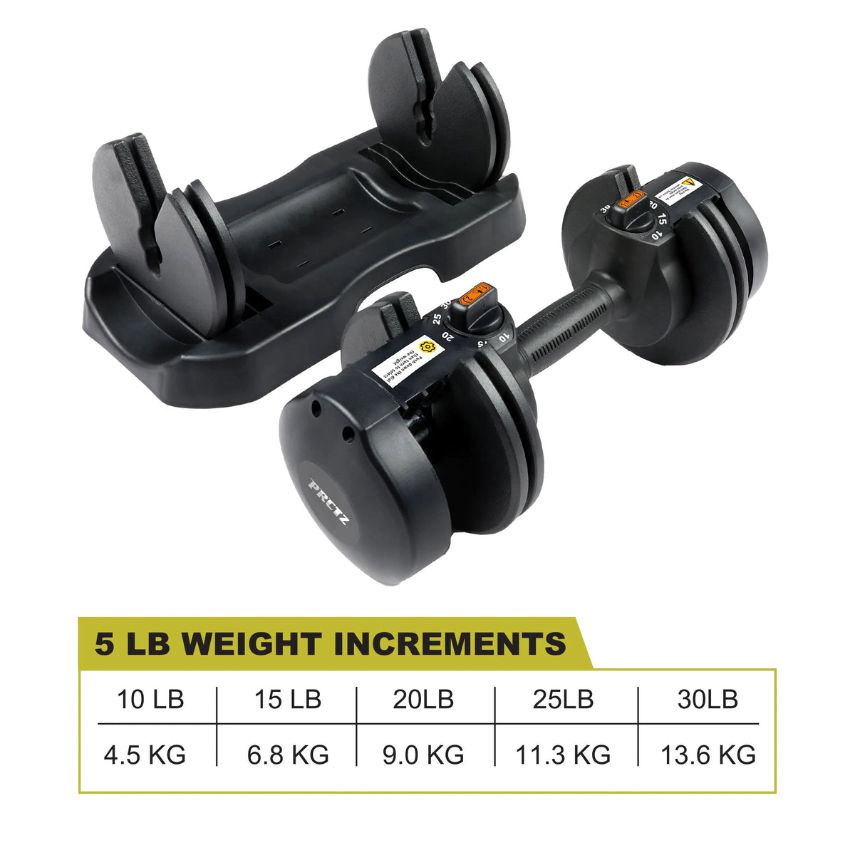 10-30lb Adjustable Dumbbell Pair with Stand S5916