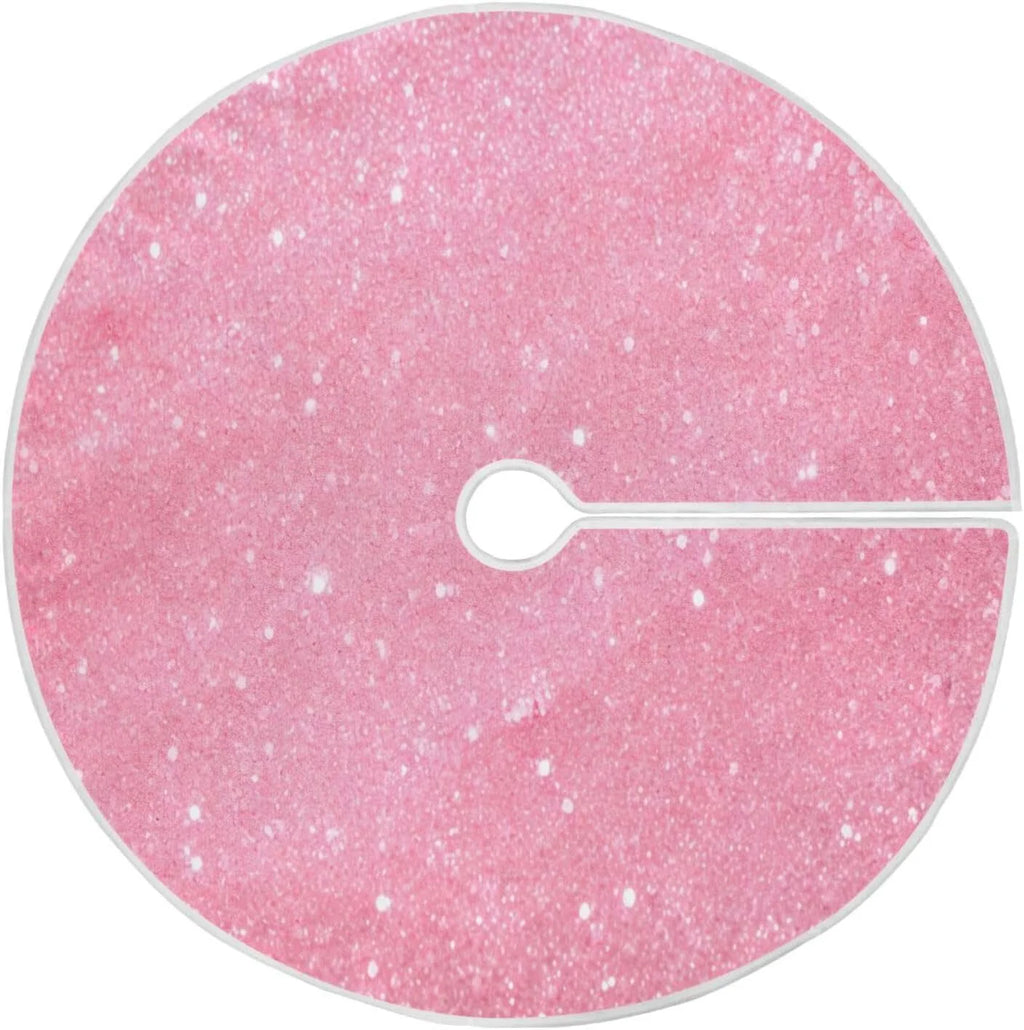 Glitter Blush Pink 47.2" Suede Christmas Tree Skirt U4964