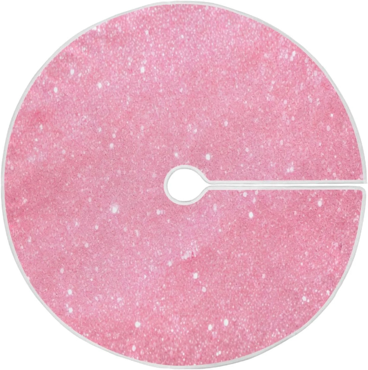 Glitter Blush Pink 47.2" Suede Christmas Tree Skirt U4964