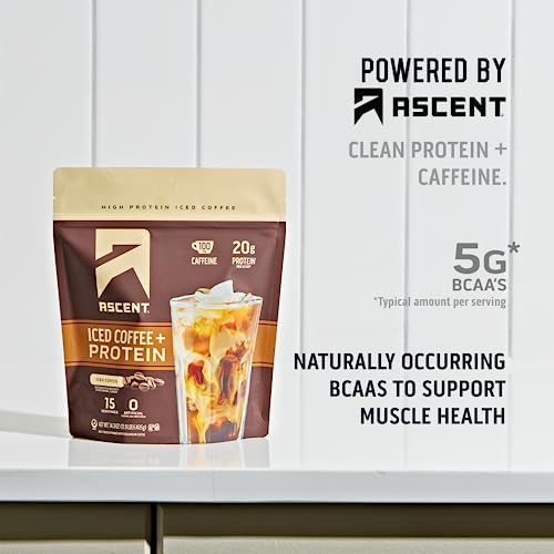 Iced Coffee Protein Powder, 20 g Protein & 100 mg Caffeine, 15 Servings A95664