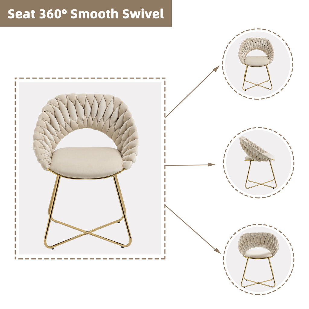 Velvet Accent Chairs Set of 2 with Gold Legs E178
