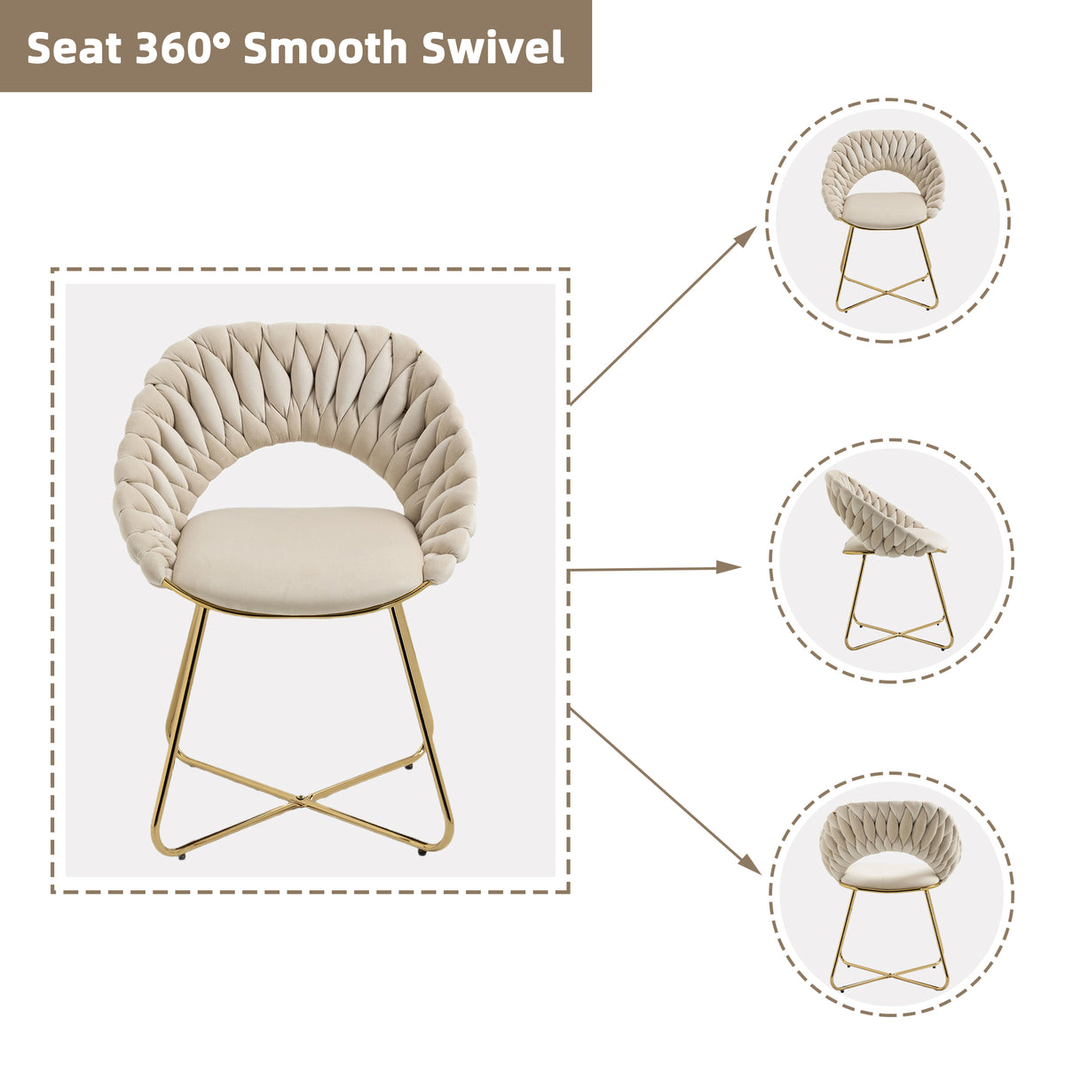 Velvet Accent Chairs Set of 2 with Gold Legs E178