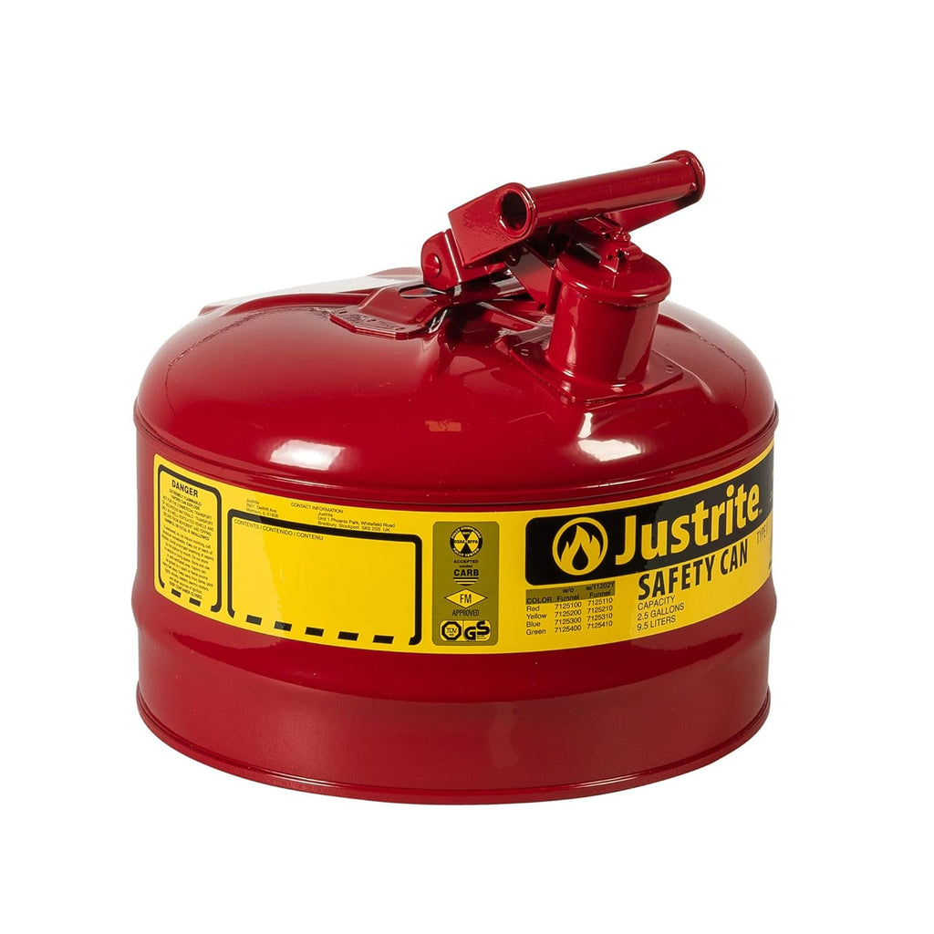 Galvanized Steel Flammables Safety Can 5 Gallon Red F878100