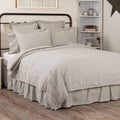 Blue Ticking Stripe King Quilt Coverlet S52893