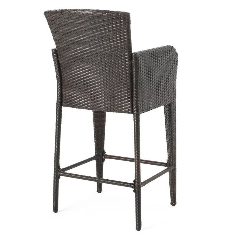 Multi Brown Wicker Barstool Set of 2 G9920