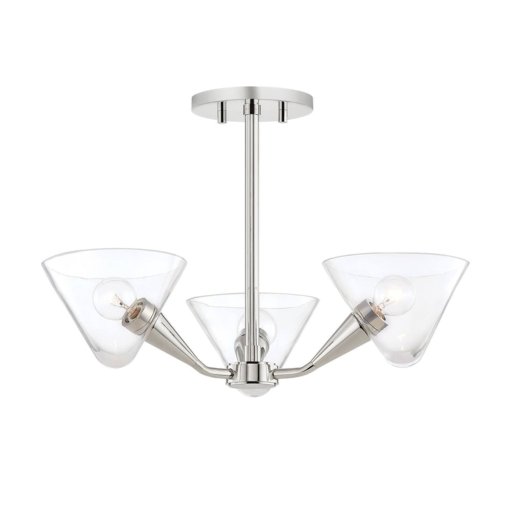 Polished Nickel 3 Light Semi Flush K37527