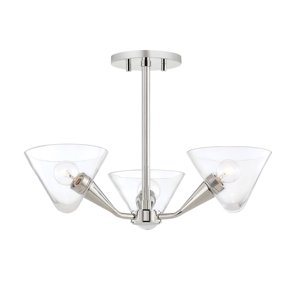 Polished Nickel 3 Light Semi Flush K37527