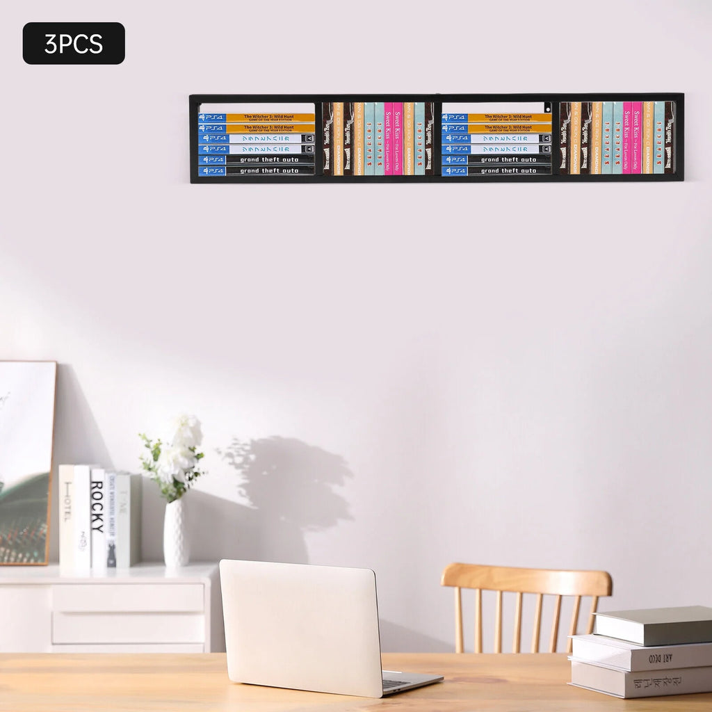 Wall Mount Video Game Storage Shelf CD DVD Media Organizer Rack Holder 34inch A753