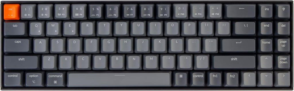 70% Layout 72 Keys Hot-Swappable Bluetooth Wireless USB Wired Mechanical Gaming Keyboard with White LED Backlight T85233