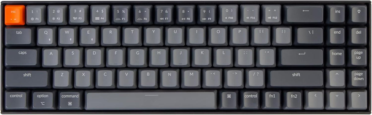 70% Layout 72 Keys Hot-Swappable Bluetooth Wireless USB Wired Mechanical Gaming Keyboard with White LED Backlight T85233
