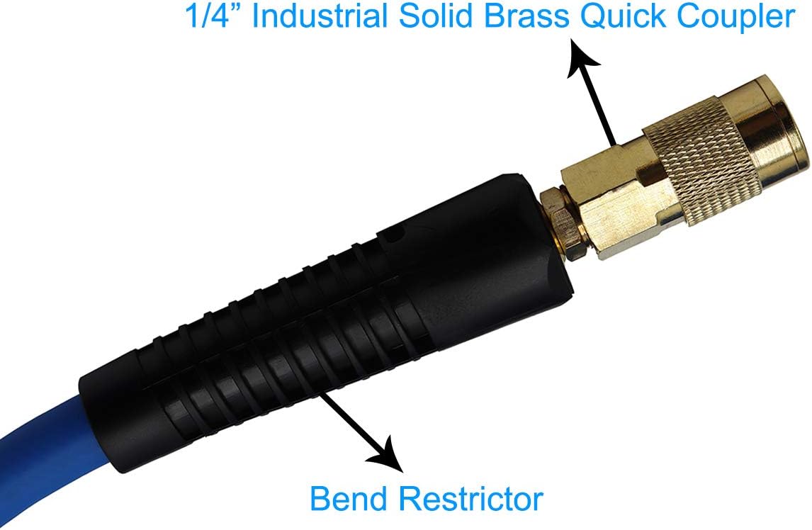 Hybrid Air Hose 3/8-Inch by 100-Feet 300 PSI Heavy Duty, Lightweight, Kink Resistant, Blue Pack of 2 Z641890