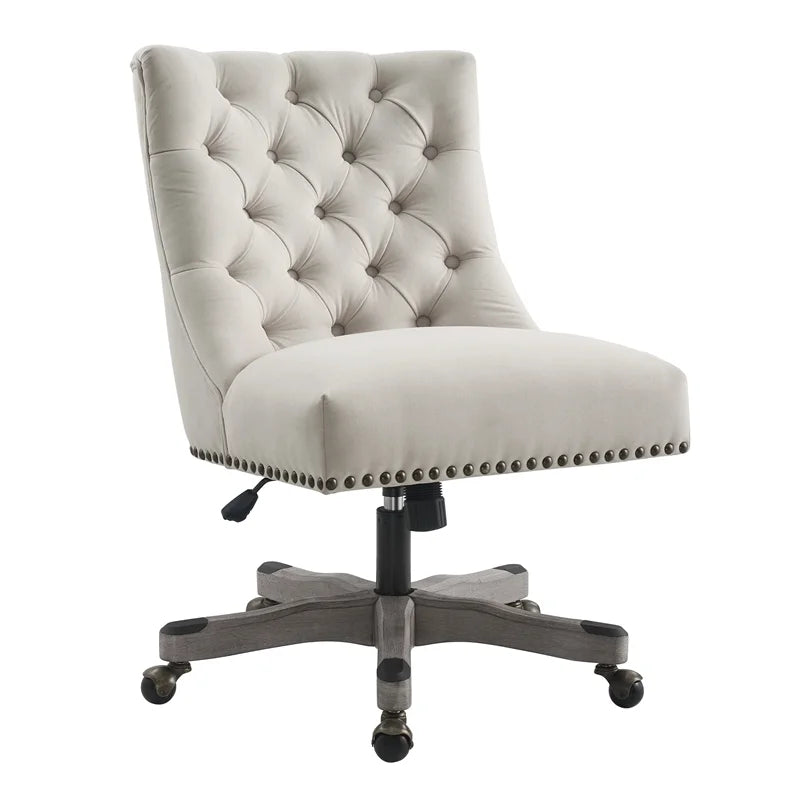 Wood Upholstered Office Chair in Natural Beige J843968
