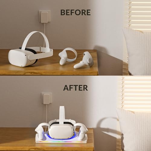 Magnetic Charging Dock for VR Headset & Controllers with 2 Rechargeable Batteries F112