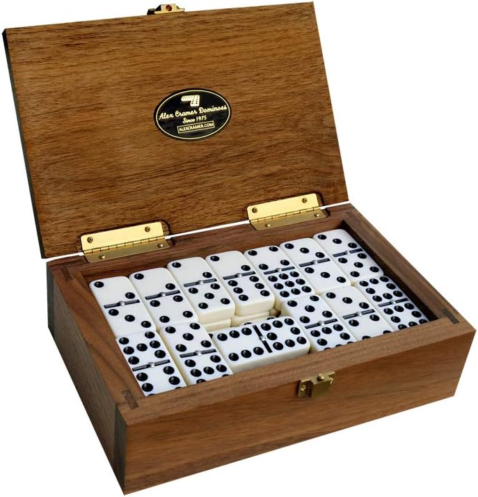 Double-9 Spinner Domino Set with Black Walnut Case B50953