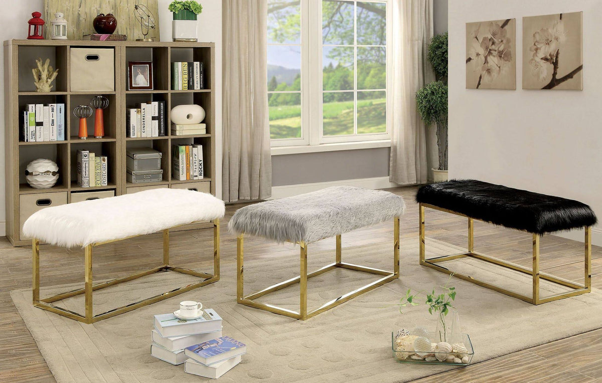 White Contemporary Large Bench C892