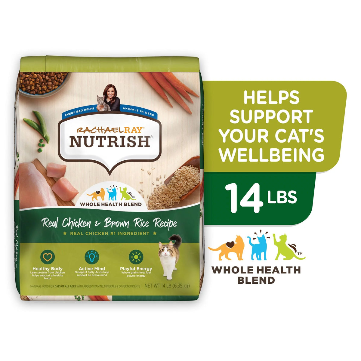 Chicken & Brown Rice Recipe Dry Cat Food 14-Pound Bag C79930