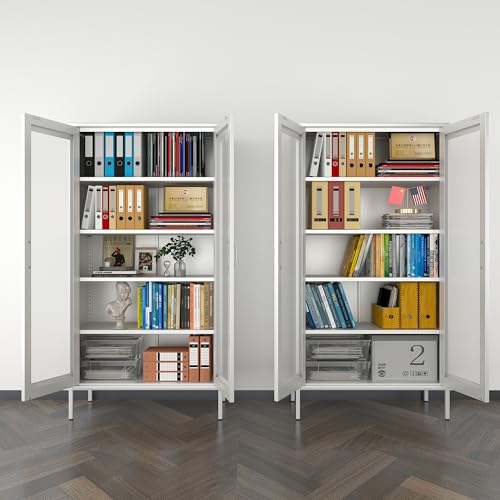 5 Tier Metal Storage Cabinet with 2 Barn Door M8252