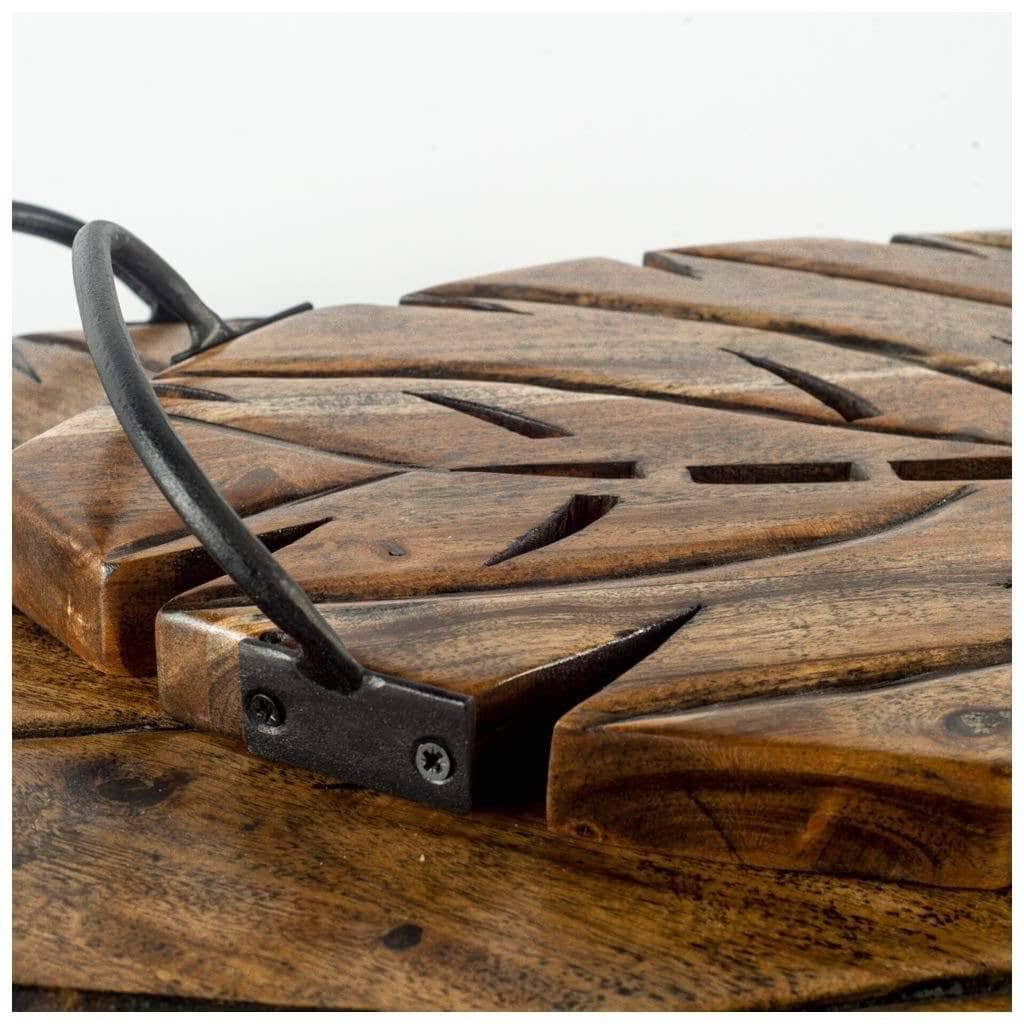 Brown Wooden Trays Set of 2 W993975