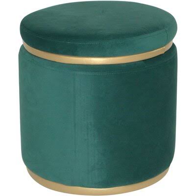 Green Round Storage Ottoman S8775
