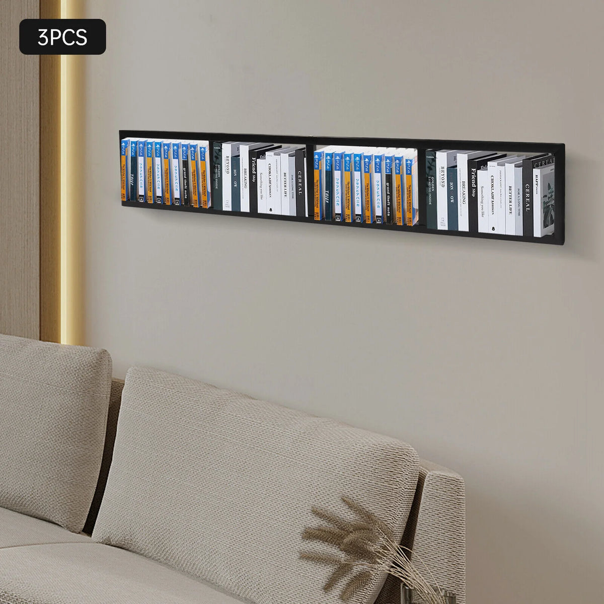 Wall Mount Video Game Storage Shelf CD DVD Media Organizer Rack Holder 34inch A753