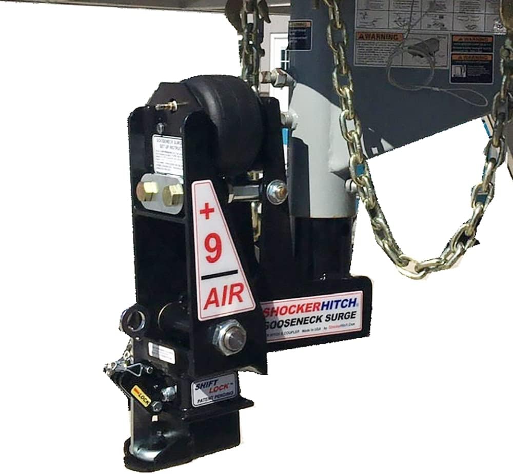 Gooseneck Air Hitch & Coupler, Round 3-15/16" Angled Pin 30K Coupler 9" Offset U683