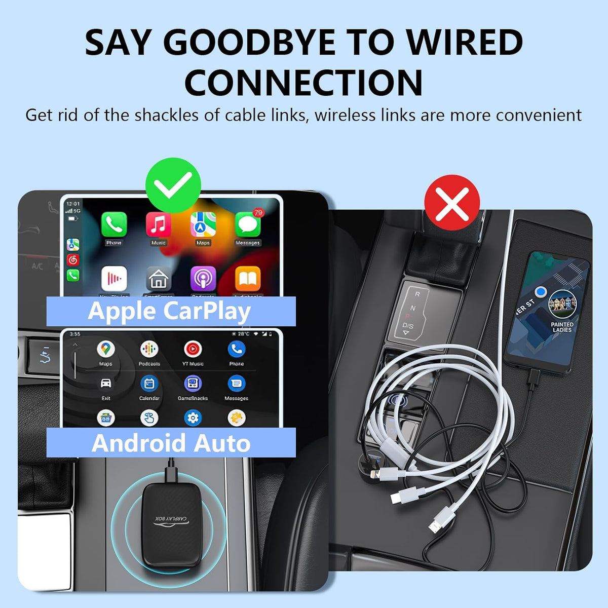 Wireless Carplay Adaptor Android Auto Dongle D46911