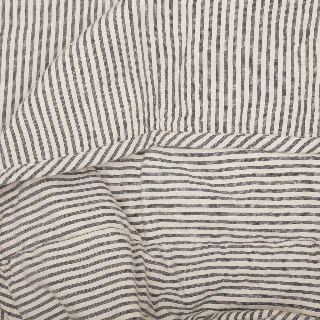 Blue Ticking Stripe King Quilt Coverlet S52893