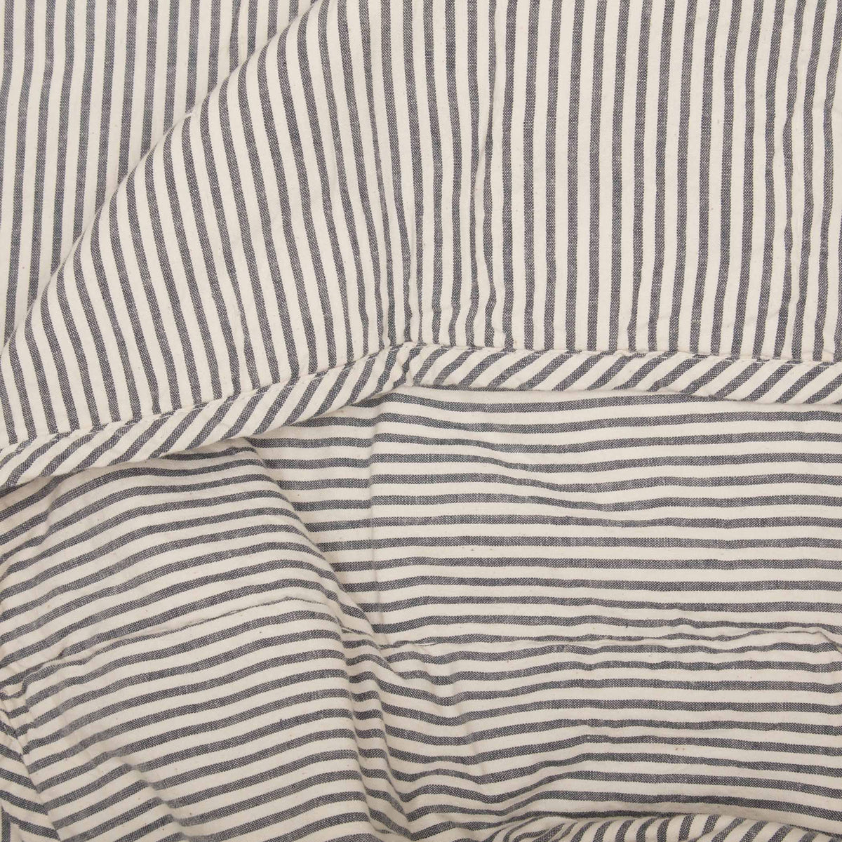 Blue Ticking Stripe King Quilt Coverlet S52893