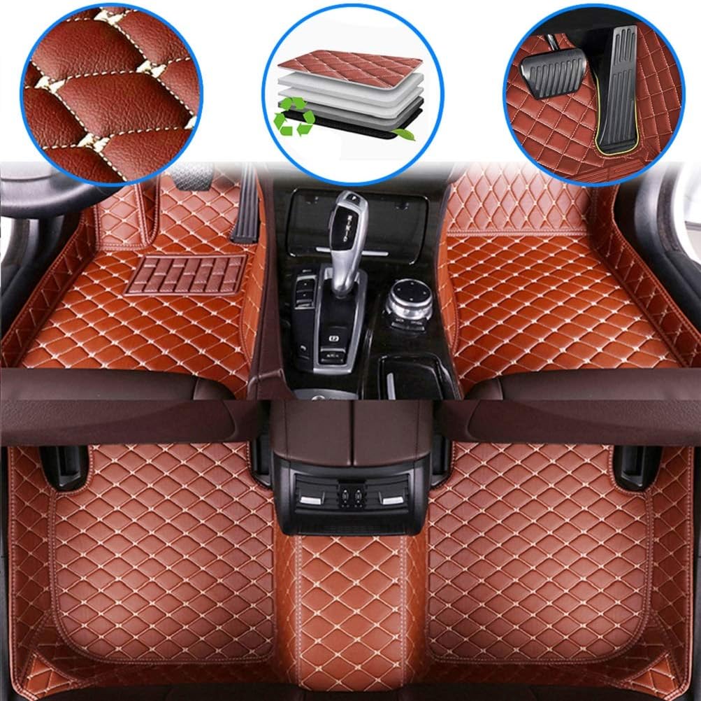 Gray Leather Waterproof Anti-Slip Full Coverage Front & Rear Car Floor Mats H338