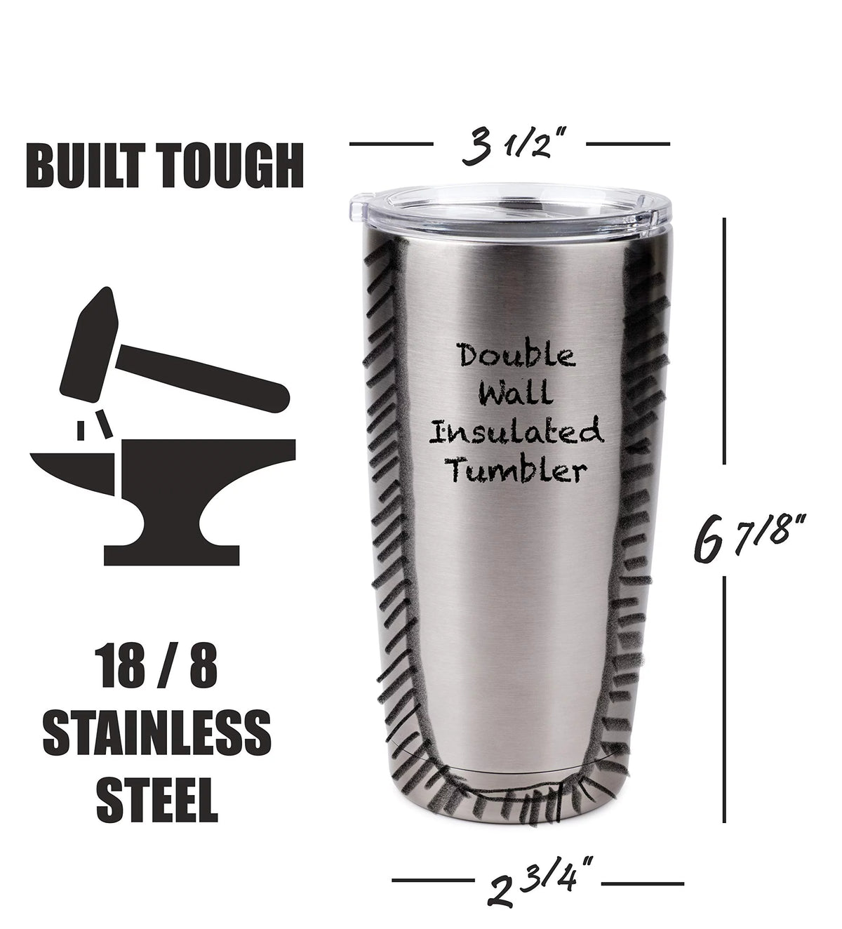 16 Oz. Stainless Steel Vacuum Insulated Tumbler with Spill Proof Lid O777