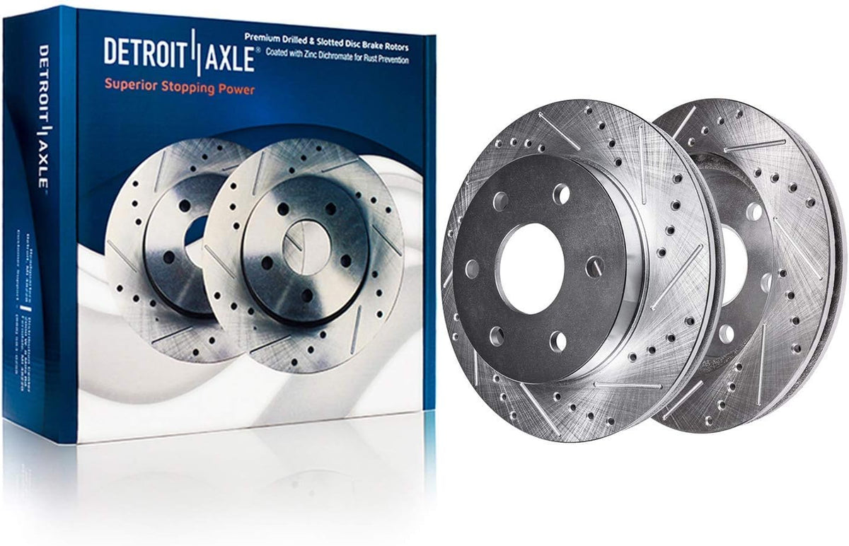 6 Lug Front Drilled Slotted Disc Rotors Ceramic Brake Pads 6pc Set M502