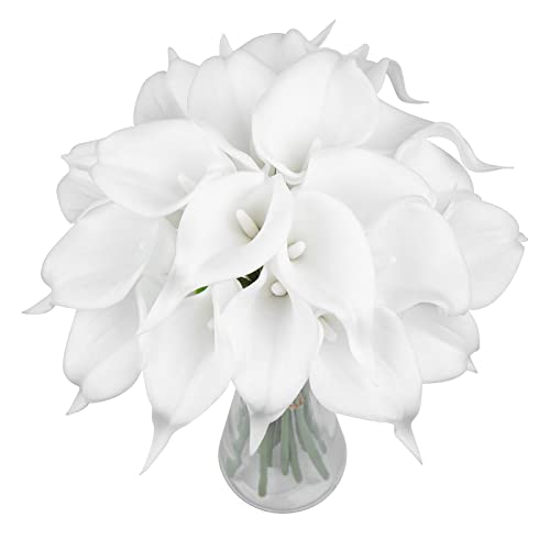 20 Pcs White Artificial Calla Lily Flowers F9008