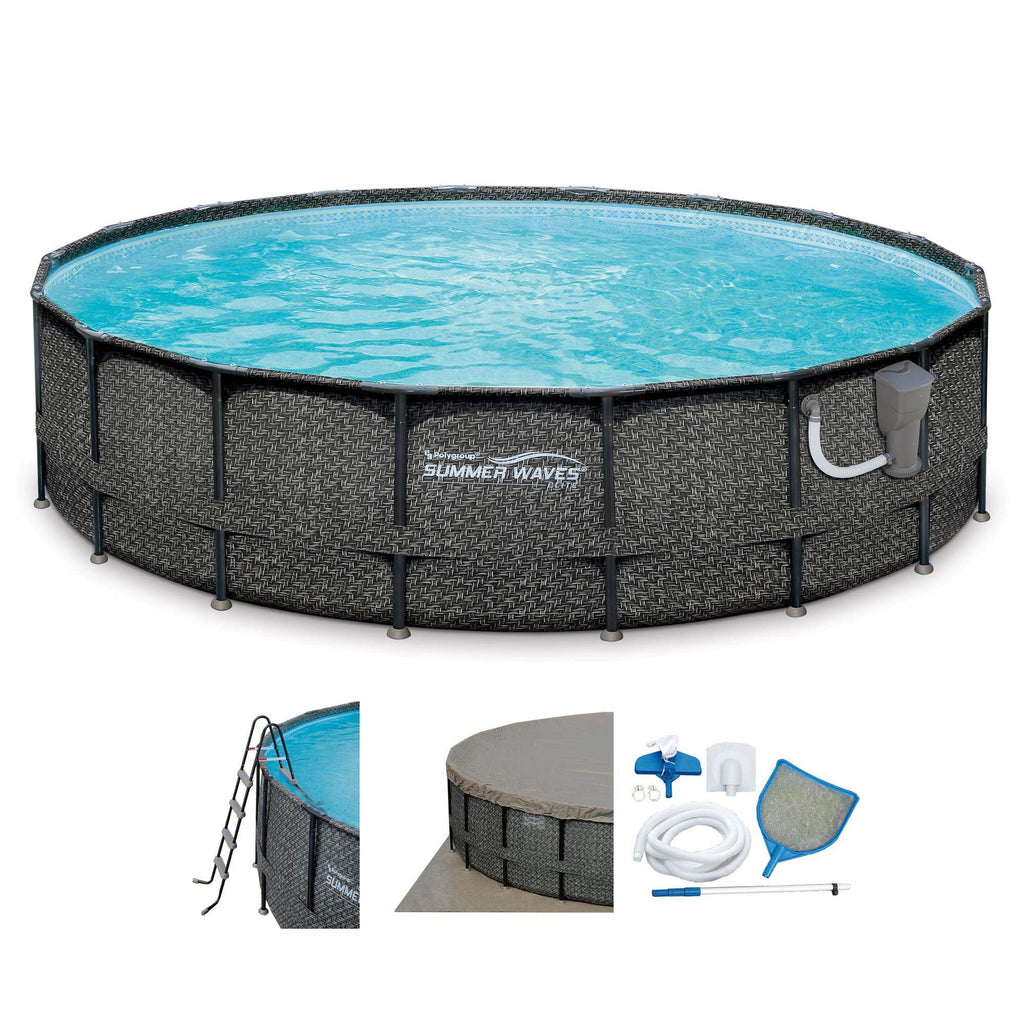20ft x 48in Above Ground Frame Swimming Pool Set with Pump B5073