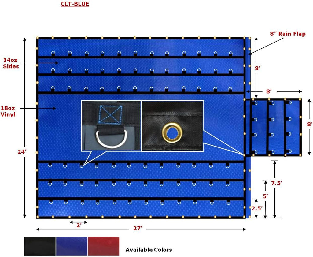 Black Combination Lumber Tarp 24x27 (8' Drop) R4737