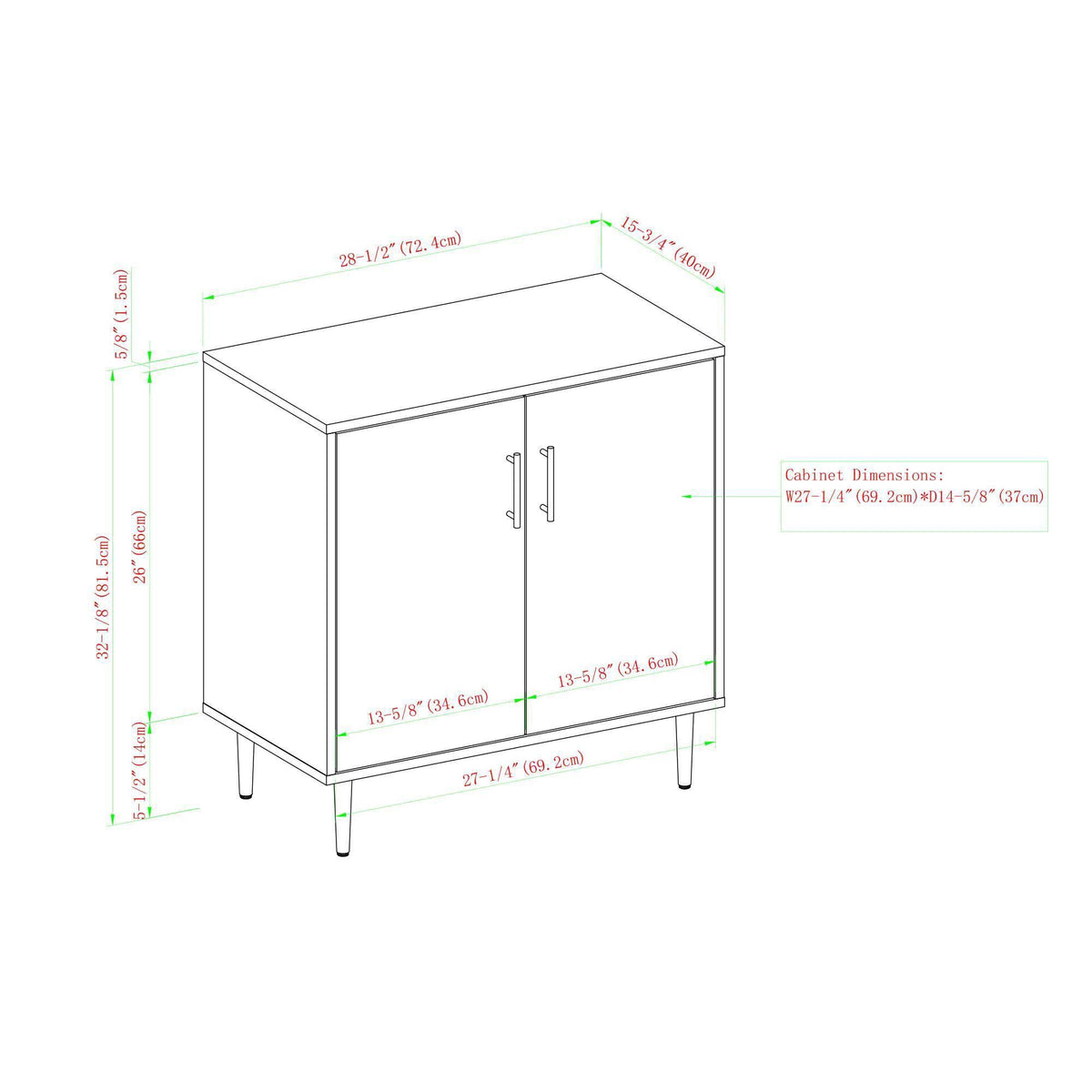 Solid Black Accent Cabinet I813