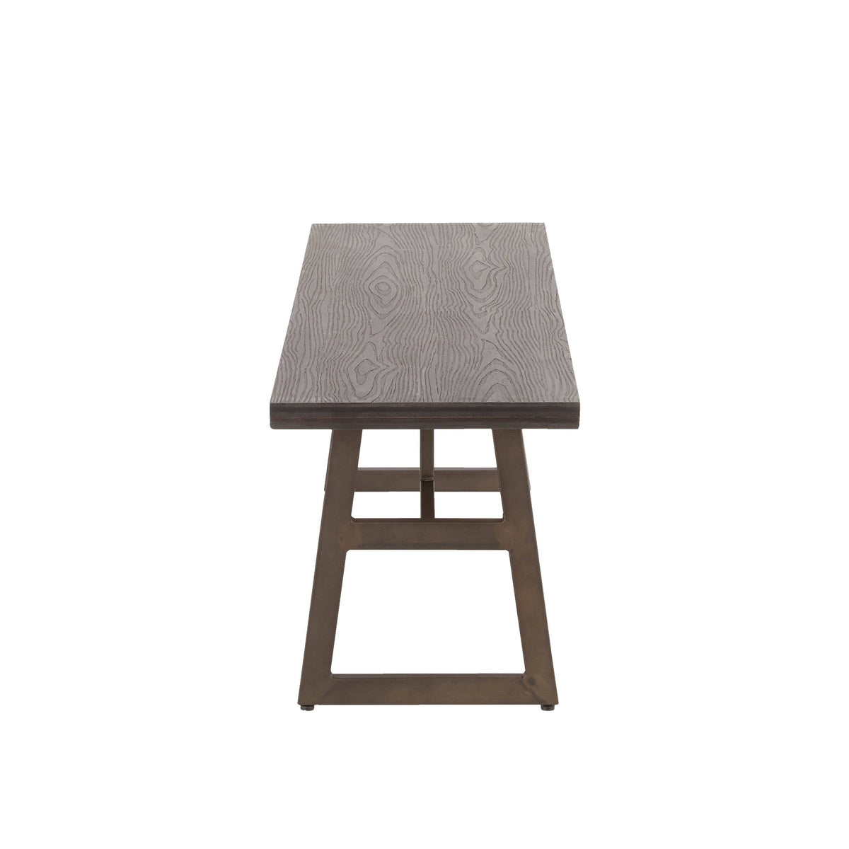 Black/Brown Metal and Wood Industrial Bench C843212