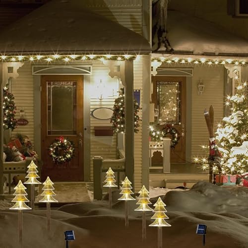 10 Pack Solar Christmas Candy Cane Lights D3064