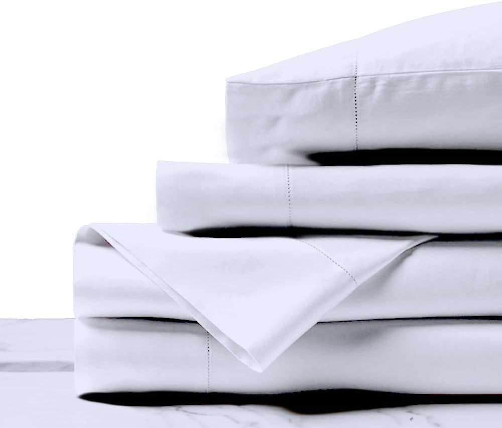 White Queen Size 600 Thread Count Egyptian Cotton 4 Piece Sheet Set K529099