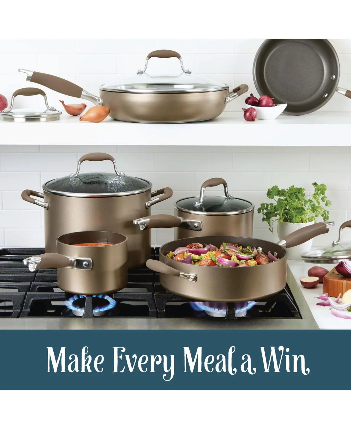 11-Pc. Hard-Anodized Nonstick Cookware Set Y58104