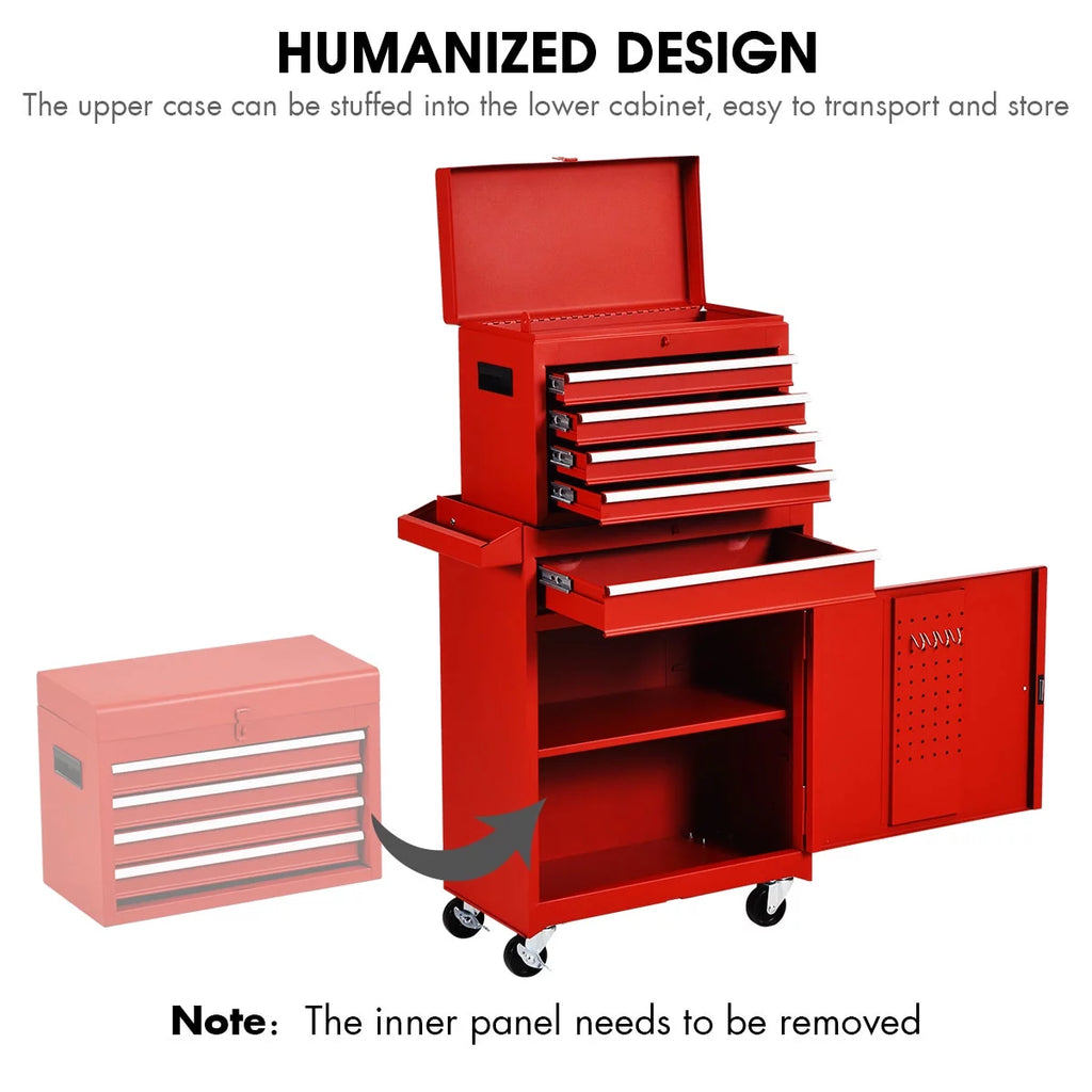 5 Drawer Rolling Metal Tool Chest Cabinet Black F526