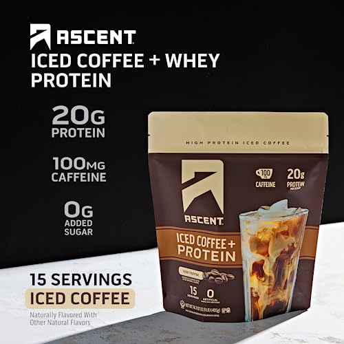 Iced Coffee Protein Powder, 20 g Protein & 100 mg Caffeine, 15 Servings A95664