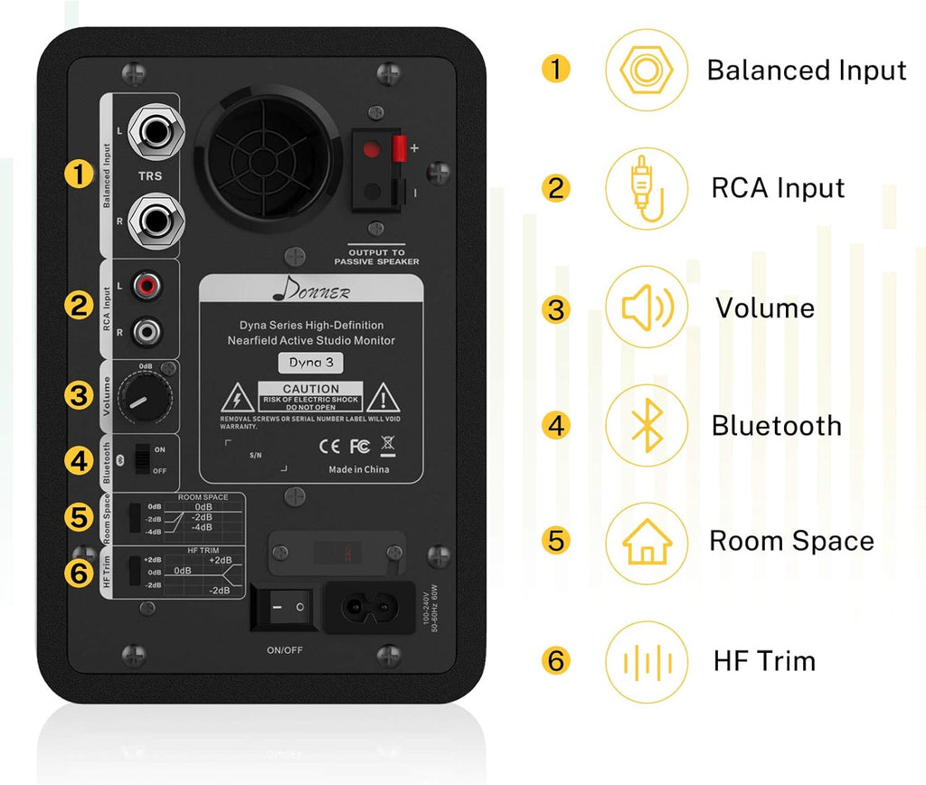 3 Near Field Studio Monitors with Bluetooth, 2-Pack G167
